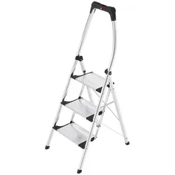 Hailo Klapptrittleiter Living Step - 3 Stufen, Aluminium, bis 150 kg tragbar und ideal für sichere Höhenarbeiten