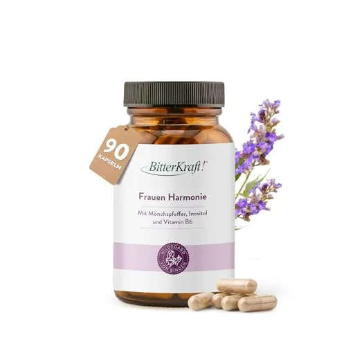 BitterKraft! Frauen Harmonie 90 Kapseln – Hormonregulierender Vitamin B6 Komplex