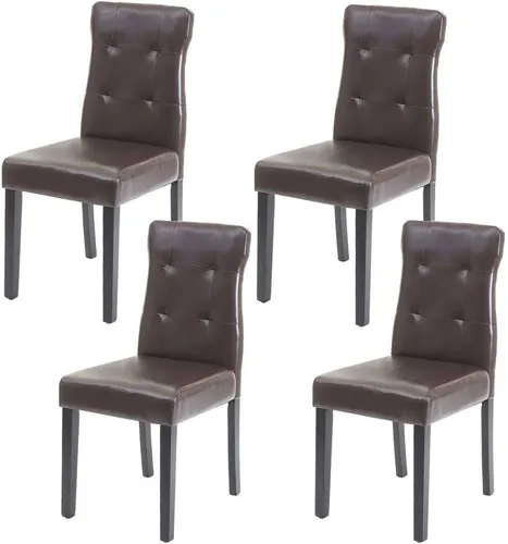 HW Esszimmerstuhl 4er-Set HWC-E58 - Elegante Polsterstühle in Kunstleder - Stühle für Esszimmer und Küche, komfortable Polsterung und modernes Design für stilvolle Akzente in Ihrem Zuhause.