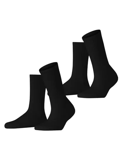 ESPRIT Damen Socken Basic Tennis Multipack W So Baumwolle einfarbig 2 Paar, Mehrfarbig Schwarz 0060, 39-42