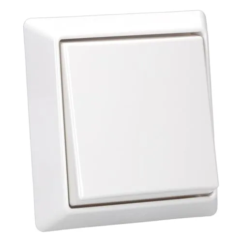 Produktbild Busch-Jaeger Allwetter 44 Set: Wippschalter-Einsatz 2000/6 US + Wippe 2106-34 + 1-fach Rahmen 2101-34, Alpinweiß UP