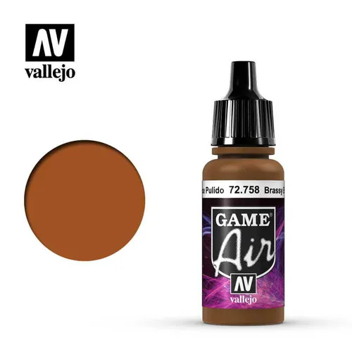 VALLEJO GAME AIR 72758 BRASSY BRASS 17ml (Acrylic Paint)