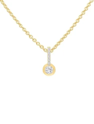 My Gold Damen Kettenanhänger Mit Halskette Gold 375 Gelbgold (9 Karat) & Silber 45cm Goldkette Demi Set Y-06044-G601