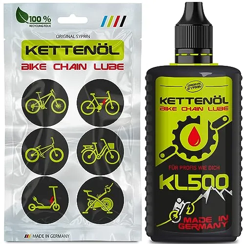 Original Syprin Fahrrad Kettenöl - Ultimative Schmierung & Schutz bei Allen Wetterbedingungen, geeignet für Mountainbike, E-Bike & Rennrad - Fahrradkettenöl Made in Germany - 125ml