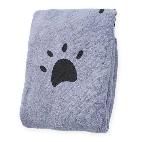 GZDAOXIA 1 Stück 70x140cm hundehandtuch,hundehandtuch extra saugfähig,Schnelltrocknend Warm Haustierhandtuch,Handtuch Hund Mikrofaser,Großer Weich Hundehandtuch,für Hunde Katzen(Grau)