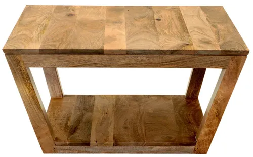 Konferenz-Tisch Hina 80x40x80 aus Mangoholz - Couchtisch aus hochwertigem Mangoholz, bietet eine warme Ausstrahlung und ist ideal für stilvolle Konferenzen oder Besprechungen.