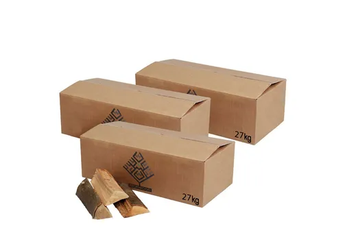 Krok Wood Kaminholz Brennholz, Buche für Kaminofen, Lagerfeuer, 81 kg - Hochwertiges Buchenholz, ideal für Kaminöfen und Lagerfeuer. Kompakt und sauber verpackt in stabilen Kartons, perfekt für die einfache Lagerung und den schnellen Einsatz.