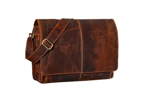 STILORD 'Alex' Vintage Ledertasche für 15,6 Zoll Laptops in braun von STILORD