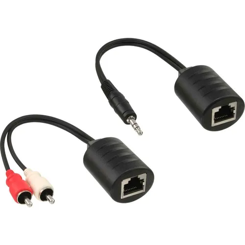 InLine® 2x Audio über RJ45 passiv 2x Cinch zu 1x Klinke 3,5mm / RJ45 Buchse