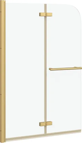 vidaXL Duschabtrennung Transparent und Gold 95 x 140 cm in gold von vidaXL