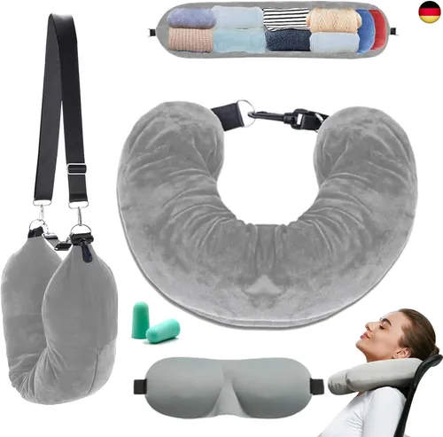 Befüllbares Nackenkissen, Befüllbare Kleidungsreisekissen mit Augenmaske und O
