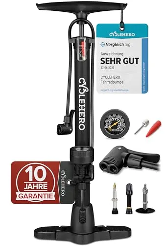 CYCLEHERO Fahrradpumpe für alle Ventile