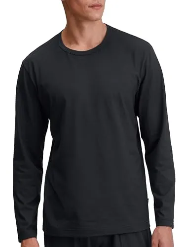 CALIDA RMX Sleep Langarmshirt Herren - Pflegeleichtes Langarmshirt aus Bio-Baumwolle für ein angenehmes Tragegefühl. Atmungsaktiv und formstabil – ideal für entspannte Nächte.