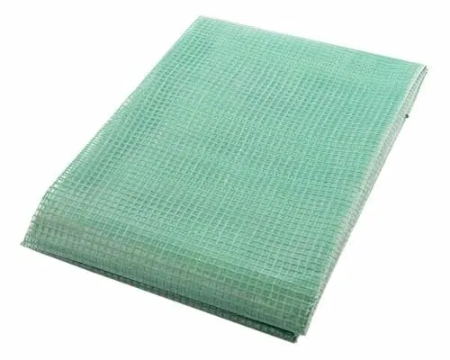 VEPATIM Gitterplane 3,00 x 7,00 m transparent mit grünem Gitter 250 g/m² mit Nagelrand verstärkt gefaltet UV-stabil