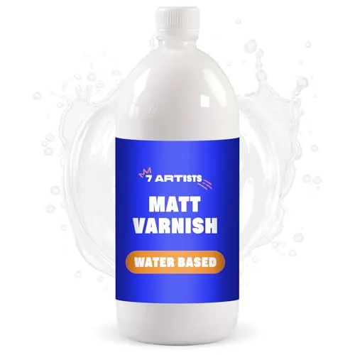 Artists Acryllack Farblos 1000 ml - Mattlack für Acrylfarben - Lacke - Wasserbasierter, lösungsmittelfreier Klarlack für Acrylbilder, schützt vor UV-Strahlen und sorgt für ein glattes Finish.