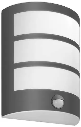 Philips LED Python Außenwandleuchte mit Bewegungsmelder - Moderne LED-Außenwandleuchte in Anthrazit mit 800 Lumen und 3.8W Verbrauch. Bewegungsmelder bis 10m für mehr Sicherheit im Außenbereich. Ideal für energiesparendes Licht.