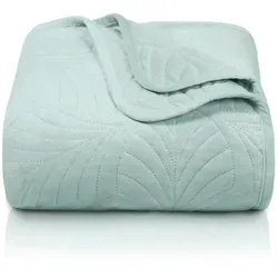 Gräfenstayn Premium Tagesdecke mit Blatt-Design in grün von Gräfenstayn