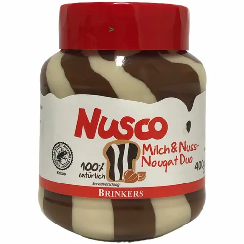 Nusco Milch & Nuss Nougat Duo Creme 400g Glas