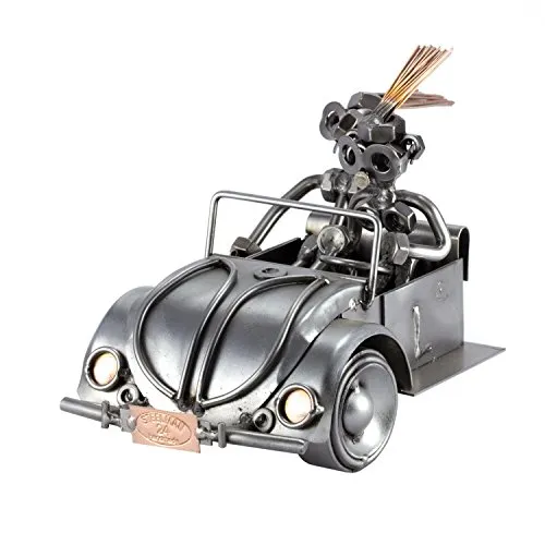 Steelman24 Schraubenmännchen Fahrlehrer - Handgefertigte Metallfigur aus Deutschland - Einzigartige Metallfigur als Geschenkidee für besondere Anlässe. Handarbeit aus Hamburg, ideal als Deko oder witziges Präsent für Männer, Frauen und Kollegen.