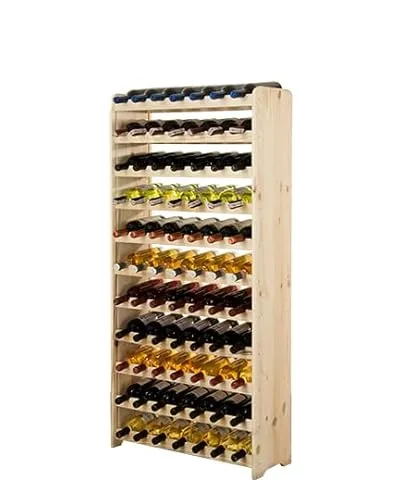 PROREGAL Weinregal PINOTWINE C – 77 Flaschen aus massivem Kiefernholz - Weinregal aus robustem Kiefernholz für 77 Flaschen, mit platzsparendem Design und einfacher Montage – ideal für stilvolle Weinpräsentation.
