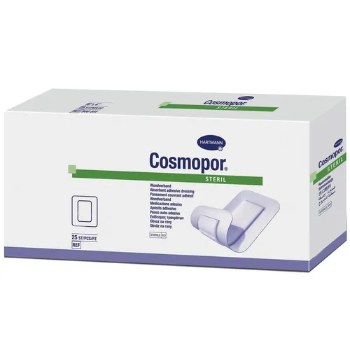 Cosmopor steril 15x15 cm Pflaster - 25 Stück - Sterilpflaster mit Micro-Netz gegen Verkleben, ideal für postoperative Wundversorgung und Bagatellverletzungen. Hautfreundlich und atmungsaktiv für besten Tragekomfort.