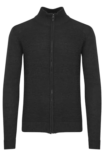 Indicode IDRickert Herren Strickjacke Cardigan - Strickjacke für Herren, aus nachhaltiger Baumwollmischung, ideal für Freizeit und Büro, mit stylischem Stehkragen und leichtläufigem Reißverschluss.