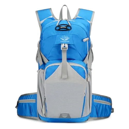 PORRASSO Wanderrucksack Wasserdichter Rucksack 18L Leichter Reiserucksack Hiking Backpack für Damen Herren Trekking Radfahren Klettern Reisen Sport Blau A