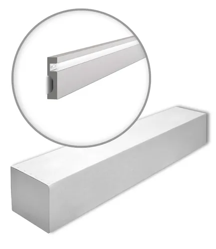 NMC IL11-box WALLSTYL Sockelleisten Set mit 13 modernen Leisten - Stuckleisten für den Innenbereich, ideal für indirekte Beleuchtung. Hergestellt aus leichtem und robustem HDPS-Material, 26 m Gesamtlänge in elegantem Grau.