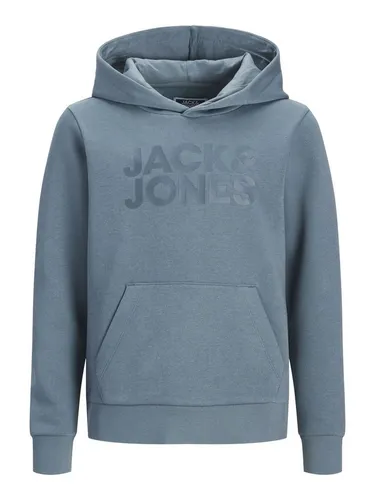 Jack & Jones Junior Kapuzensweatshirt JJECORP mit Druck und Kängurutasche - Stylisches Kapuzensweatshirt für einen sportlichen Look. Hergestellt aus pflegeleichter Baumwollmischung, bietet es hohen Tragekomfort und Bewegungsfreiheit. Perfekt für lässige Outfits!