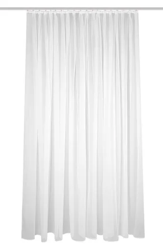 HOME WOHNIDEEN Vorhang Fertigstore SABLIO uni - Eleganter Faltenband-Vorhang in Weiß oder Wollweiß, ideal für stilvolle Fensterdekoration, aus 100% Polyester, in verschiedenen Größen erhältlich.