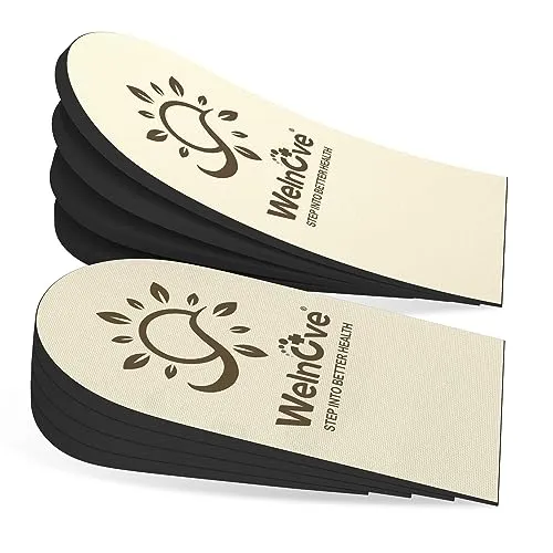 Produktbild Welnove Orthopädische Ferse Lift für Schuhe -(1-Paar) 4 Lagen Verstellbare Schuhheber für ungleiche Beine Beinlänge Diskrepanz, Fersenschmerzen, Plantarfasziitis - Mittlere,Beige
