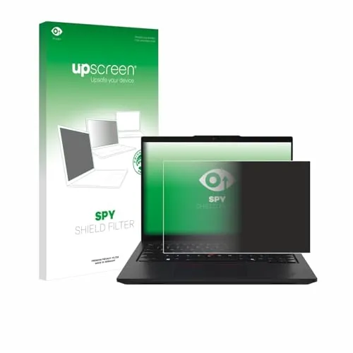 upscreen Blickschutzfilter für Lenovo ThinkPad L14 Gen 5 - Sichtschutzfolie mit Blaulichtfilter - Displayfilter mit 60° Blickschutz für mehr Privatsphäre und antibakterieller Oberfläche, die 99,9% der Bakterien beseitigt. Ideal für Schutz Ihrer persönlichen Daten.