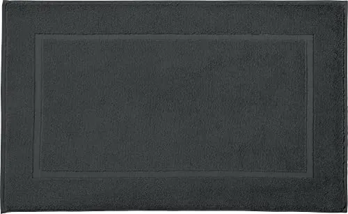 REDBEST Duschvorlage, Badteppich New York anthrazit Größe 50x80 cm - saugstark, sehr strapazierfähig, hautsympathisch, trittweich, 100% Baumwolle