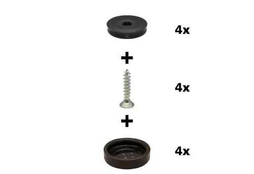 WAGNER design yourself Klick-Gleiter QuickClick® Möbelgleiter, Stuhlgleiter, Kunststoffgleiter, I 4er-Set zum Anschrauben I 4x Basis + Schraube + Gleiteinsatz austauschbar - Kunststoff BLACK - Durchmesser Ø 17, 20, 25, 30, 40, 50 mm - Made in DE