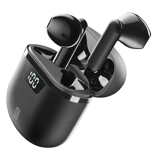 CELLULARLINE Bt Earphones Seek Pro TWS Univ. Black - True Wireless In-Ear Kopfhörer mit Bluetooth 5.1, 10 m Reichweite und superschneller 45-minütiger Aufladung für bis zu 3 Stunden Musikgenuss oder Gespräche.