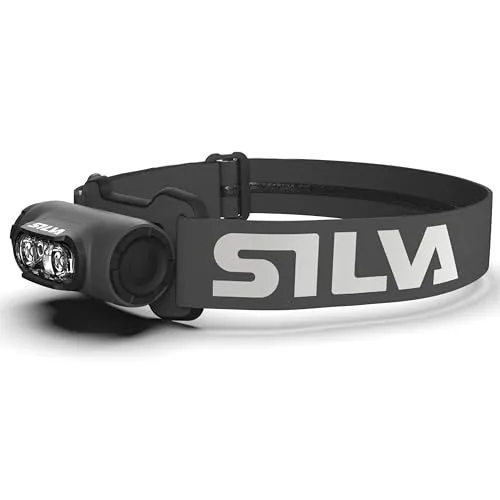 Silva Stirnlampe Explore 4 - 400 Lumen - Wasserdichte Stirnlampe (IPX7) mit 3 Helligkeitsstufen und 3 LED-Farben, ideal für Outdoor-Aktivitäten. Mit SOS-Blinkmodus und vielseitigen Befestigungsmöglichkeiten für maximalen Komfort.