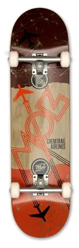 MOB Skateboard Airlines 8.25 Complete - Rot - Cruiserboard für Jugendliche & Erwachsene, 8.25 Zoll Ahornholz-Deck für hohe Stabilität und Langlebigkeit – ideal für Tricks und Fahrspaß!