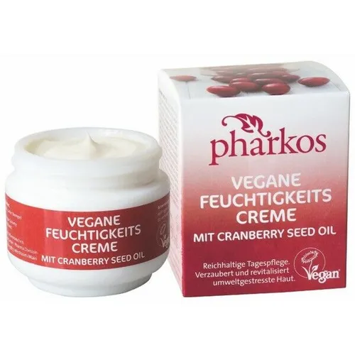 Pharkos Vegane Feuchtigkeits Creme mit Cranberry Seed Oil 50 ml Gesichtscreme