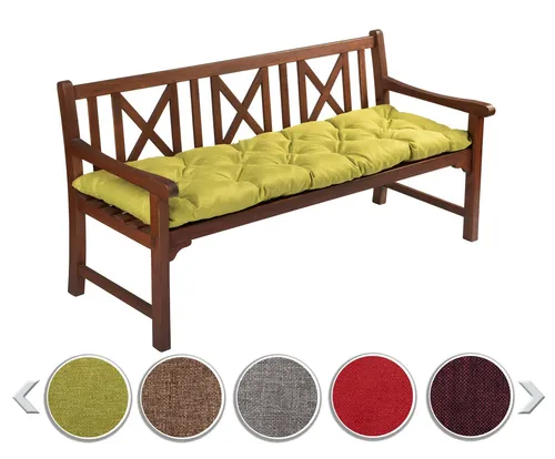 sunnypillow Bankauflage 170 x 60 cm - Bequeme und stilvolle Sitzlösung - Bankauflagen für Innen- und Außenbereich, wasserabweisend und pflegeleicht, bieten höchsten Sitzkomfort mit 12 cm Dicke und Befestigungsbändern gegen Verrutschen.