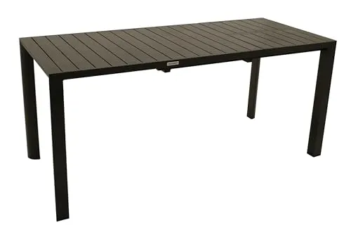 DEGAMO Ausziehtisch LAGOS 120/162x70cm - Gartentisch aus wetterfestem anthrazitfarbenem Aluminium, ideal für kleine Flächen – flexibel ausziehbar für gesellige Runden.