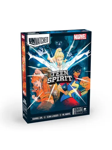 Iello Unmatched Marvel: Teen Spirit - Strategisches Kampfspiel - Gesellschaftsspiel mit einzigartigen Marvel-Helden, das taktische Bewegungen und strategieorientierte Kämpfe bietet. Ideal für Fans von asymmetrischen Spielen!