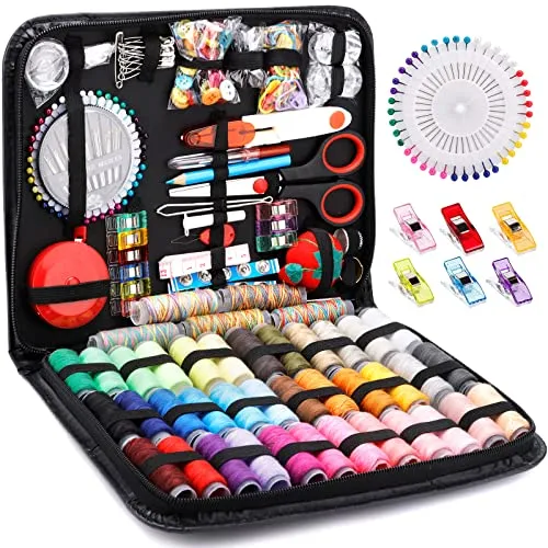 Purpledi Nähset mit 249 Nähzubehör, Nähkasten,Nähgarn,Nähmaschinen zubehör Mini-Nähset für Zuhause, Reise und Notfall, Nähset mit PU-Koffer Sewing komplettes Nähzeug für Anfänger