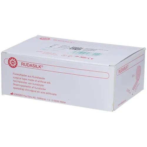 RUDASILK® Fixierpflaster 2,50 cm x 9,14 m - Fixierung, hypoallergenes Kunstseidenpflaster auf Rolle ohne Seitenscheiben, ideal zur sicheren Fixierung von Wundauflagen und Verbänden.