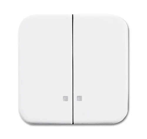 Busch-Jaeger 2505 K-214 Wippe 2-fach mit Kontrollfenster, alpinweiß glänzend, Reflex SI