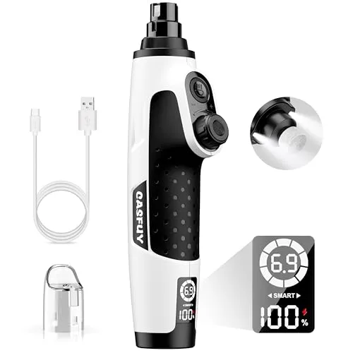 Casfuy Smarter Krallenschleifer für Hunde – 50% mehr Leistung und 6 Geschwindigkeitsstufen - Krallenpflege für Hunde mit 50% mehr Leistung und 10% leiserem Motor. Ideal für präzise Pflege dank 2 LED-Leuchten und sicherem Schleifen für alle Hundetypen.