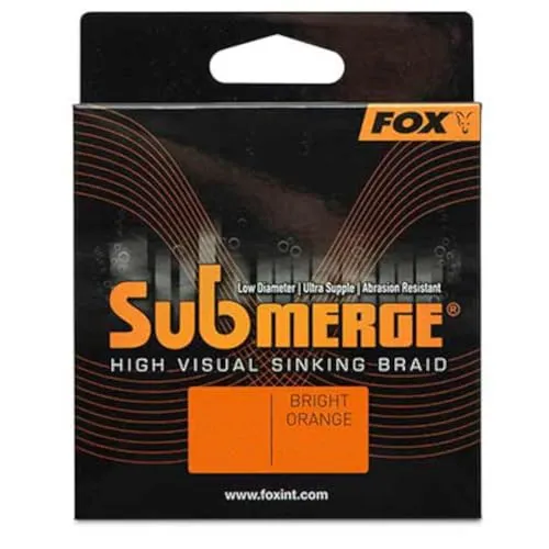 Fox Submerge Orange Sinking Braid - 600m geflochtene Angelschnur, Durchmesser/Tragkraft:0.25mm / 20.4kg / 45lb