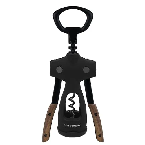 VB VIN BOUQUET FID 1304 Flügelkorkenzieher mit Holzgriff, hergestellt aus rostfreiem Stahl, Eleganz und Präzision bei jedem Korkenziehen.