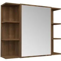 vidaXL Bad-Spiegelschrank Braun Eiche-Optik 80x20,5x64cm