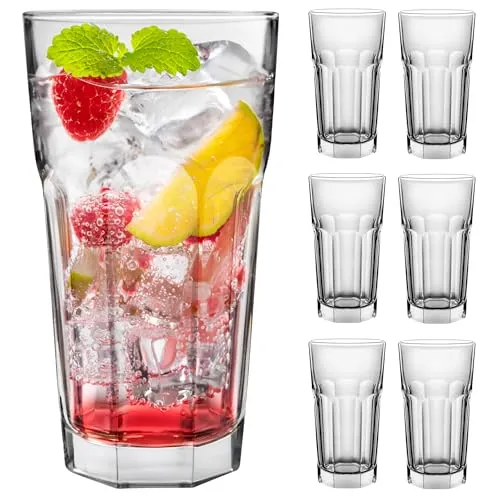KONZEPT Gläser Set 6 teilig, Glas 270 ml, ideal als Trinkgläser, Wassergläser, Longdrinkgläser