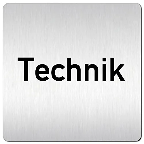 Türschilder24 XXL Schild - Türschild (B) • 125 x 125 mm • Technik • 1,5 mm Aluminium Vollmaterial • 100% Made in Germany (Technik)